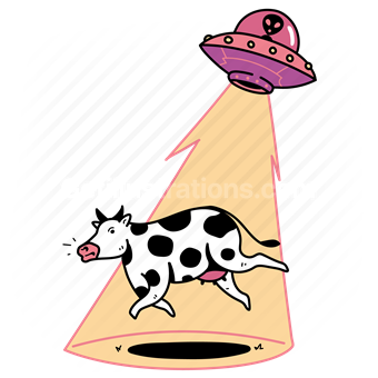 ufo, alien, spaceship, cow, animal, abduction, steal