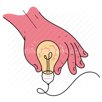 lightbulb, gesture, light, idea, thought, lighting
