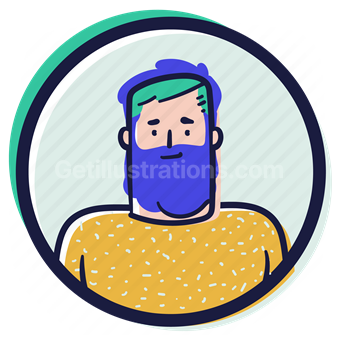 man, male, person, user, account, avatar, beard