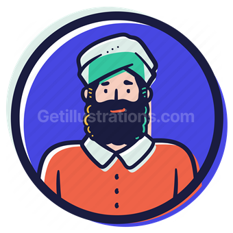 man, male, person, user, account, avatar, muslim, turban