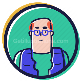 person, user, account, avatar, man, male, glasses, jacket, middle aged