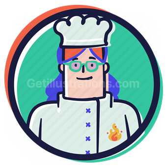 person, user, account, avatar, woman, female, chef, cook