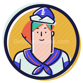 person, user, account, avatar, woman, female, sailor