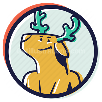 user, account, avatar, rheindeer, deer, animal