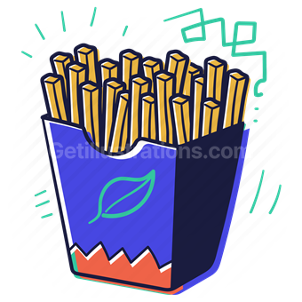 french fries, fries, take out, fast food, restaurant, gastronomy, diet, nutrition
