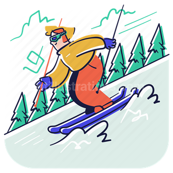 skiing, ski, woman, travel, winter, mountain, travel