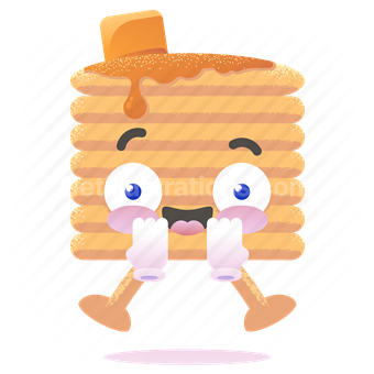 pancake, food, breakfast, happy, laugh, emoticon