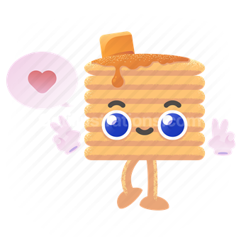 pancake, food, breakfast, like, heart, rating, review