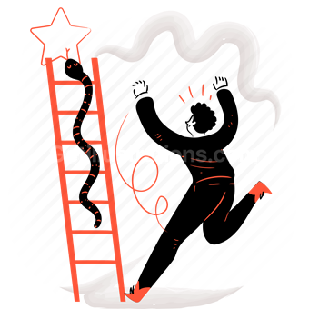 ladder, star, achievement, accomplishment, snake, climb