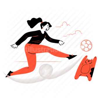 sport, fitness, ball, activity, soccer, football, cat