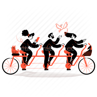 bike, bicycle, team, teamwork, working together, travel, transport