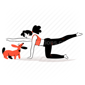 yoga, stretch, stretching, pose, sport, fitness, arm, leg, dog, woman