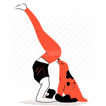 yoga, stretch, stretching, pose, sport, fitness, headstand, woman, seal