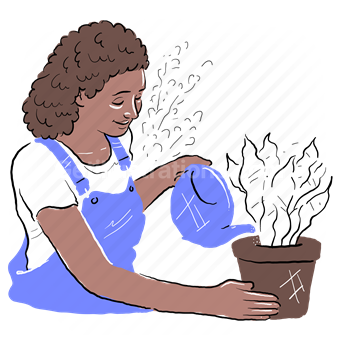 agriculture, woman, people, plant, gardening, water, garden, watering