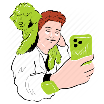 animal, pet, photography, selfie, man, people, dog, photo, picture, image