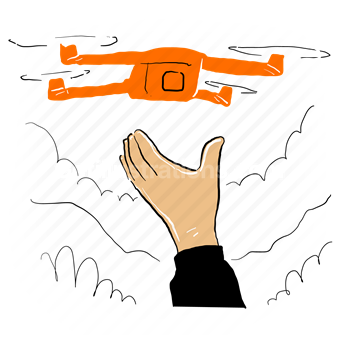 drone, hand, gesture, electronic, device, fly, flight, entertainment