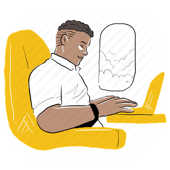laptop, computer, electronic, device, flight, airplane, remote, online