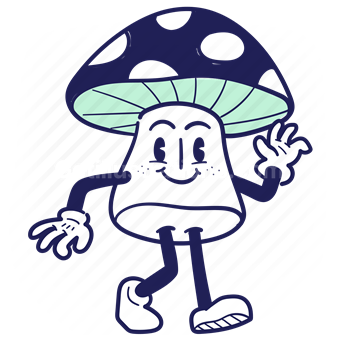 mushroom, fungus, whimsical, fantasy, playful, cartoon