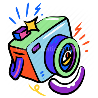 camera, photography, device, image, picture, sticker