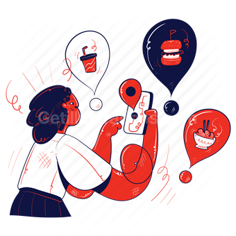 smartphone, delivery, order, takeout, foods, restaurant, mobile, phone