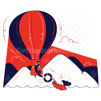 life preserver, rescue, travel, transport, hot air balloon, safety