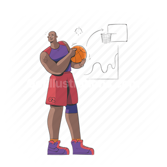 basketball, sport, game, athlete, man, activity