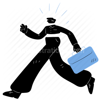 briefcase, suitcase, office, worker, man, walk, walking