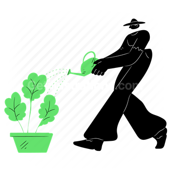 agriculture, farming, watering, water, plant, potted plant, man