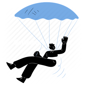 parachute, flight, fly, safety, insurance, man