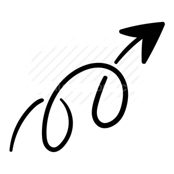 arrow, curve, growth, upward trajectory, Vector illustration