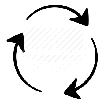 circular arrows, cyclical process, iteration, continuous improvement, Vector illustration