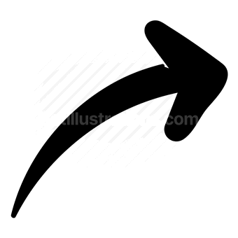 arrow, curved, direction, Vector illustration