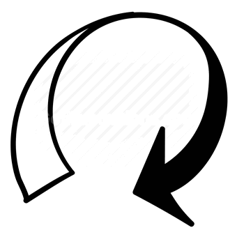 curved arrow, circular arrow, return symbol, Vector illustration