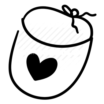 baby bib, heart shape, cute, gift idea, Vector illustration