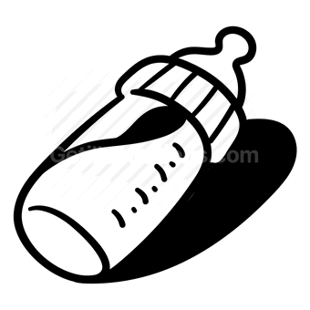 baby bottle, infant care, feeding, milk, Vector illustration