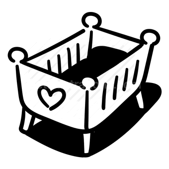 baby crib, crib mattress, baby bed, furniture, Vector illustration