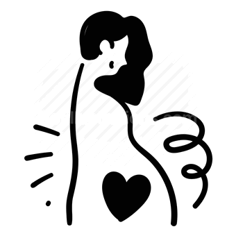 couple silhouette, heart shape, romantic relationship, love concept, Vector illustration