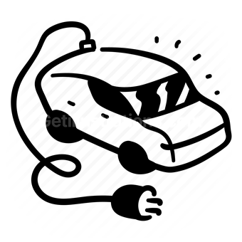 electric car, electric vehicle, charging, energy, Vector illustration