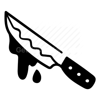 knife, blood, sharp, dangerous, Vector illustration