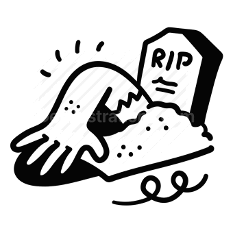 grave, headstone, rip, death, Vector illustration