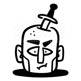 head injury, bandage, broken nose, Vector illustration