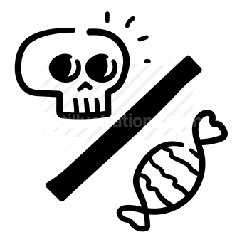 skull, bones, danger, warning, Vector illustration