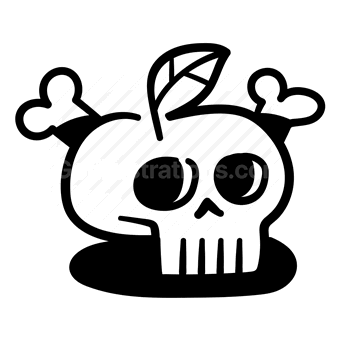 skull, crossed bones, danger, warning sign, Vector illustration