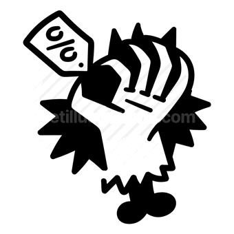 hand gesture, percent off, sale, discount, Vector illustration