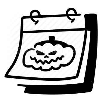 halloween, pumpkin, calendar, october, scary