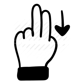 finger, gesture, hand, pointing down, vector illustration