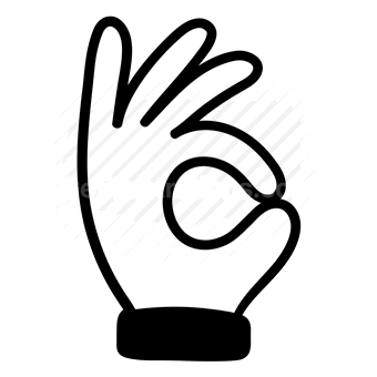 hand gesture, ok sign, approval, agreement, Vector illustration