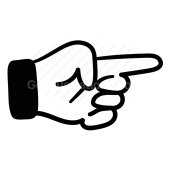 hand gesture, point, direction, outline