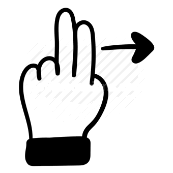 hand gesture, right direction, pointer finger, Vector illustration