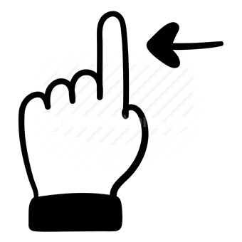 hand pointer, left direction, cursor, web navigation, Vector illustration